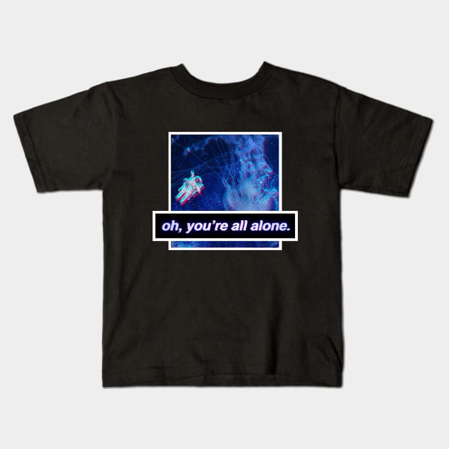 Streetwear Vaporwave Aesthetic Lonely Astronaut Kids T-Shirt by VaporwaveAestheticDreams